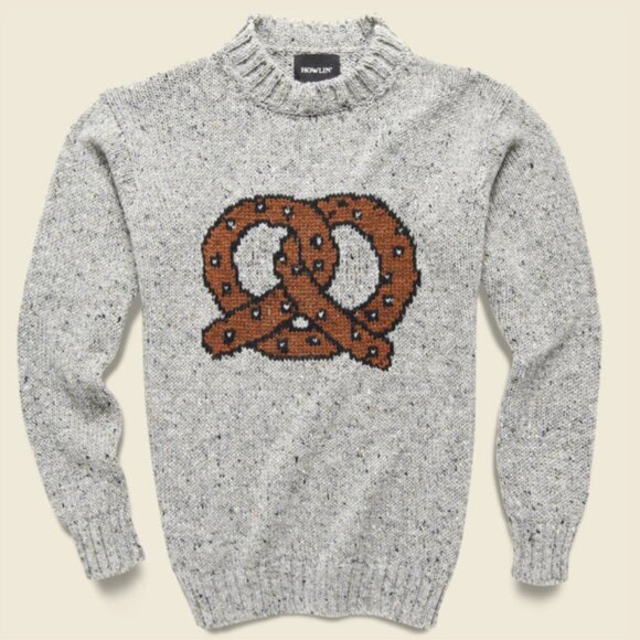 Howlin' Pretzel Love Wool-Blend Donegal Crew Sweater
